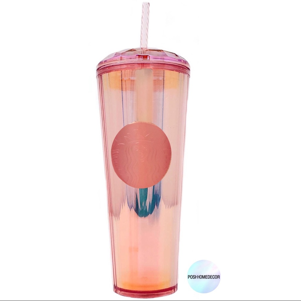 STARBUCKS Rose Gold Iridescent Tumbler w Dome Lid